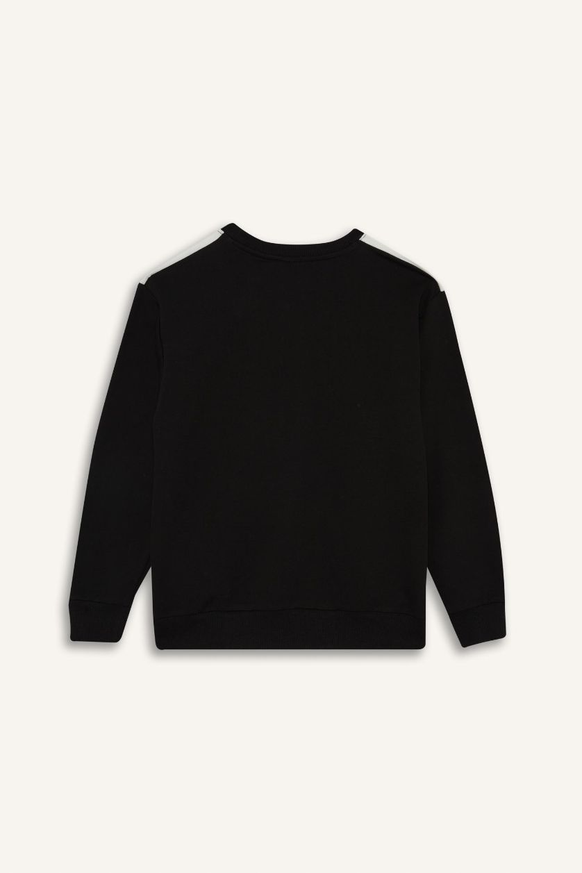 BOYS & TEENS Black Boy Crew Neck Printed Sweatshirt