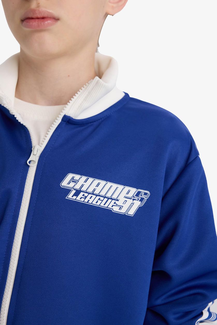 Boys & Teens Sax Boy Printed Zip-Up Sweatshirt