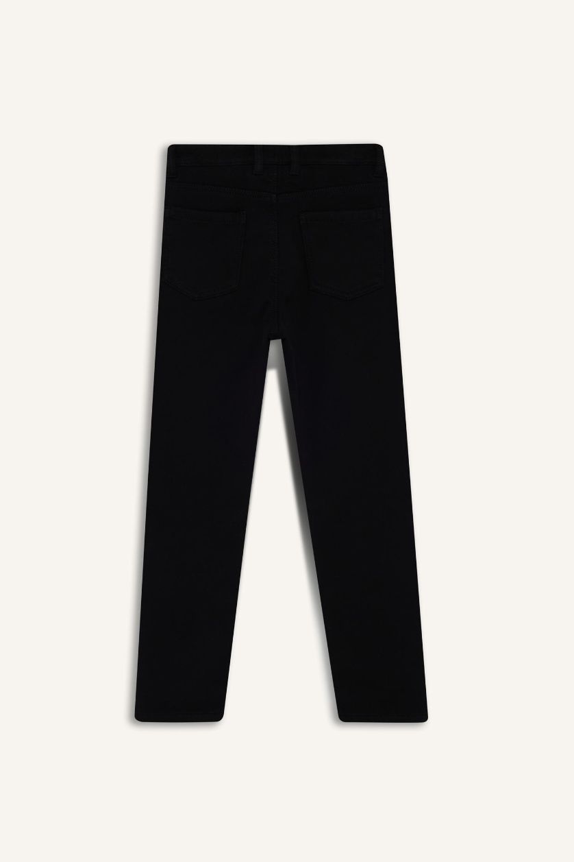 Erkek Çocuk - Genç Erkek Siyah Standart Paça Pelüş Astar Pantolon Erkek Çocuk