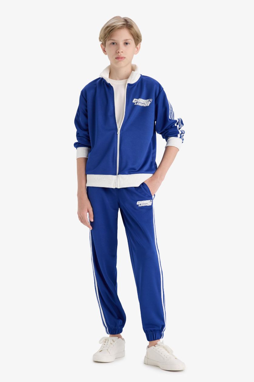 Erkek Çocuk - Genç Erkek Saks Beli Lastikli Baskılı Jogger Eşofman Altı Erkek Çocuk