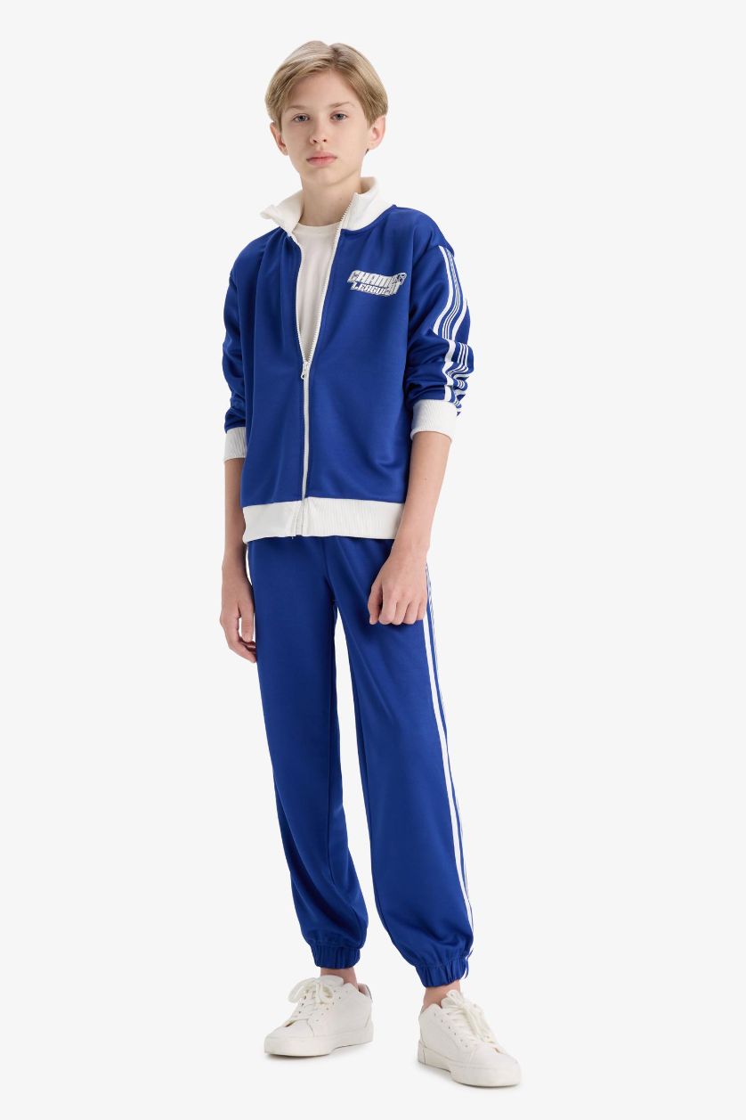 Erkek Çocuk - Genç Erkek Saks Beli Lastikli Baskılı Jogger Eşofman Altı Erkek Çocuk