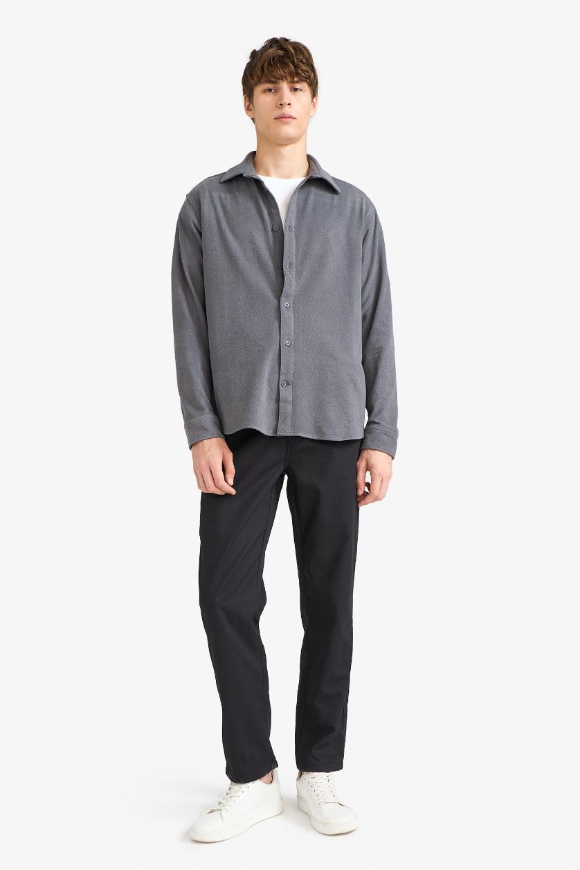 Erkek Antrasit Yumuşak Tuşe Gömlek