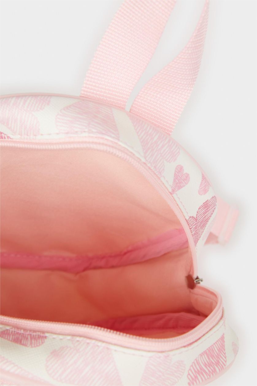 Kız Çocuk - Genç Kız Pembe Kız Çocuk Kalp Desenli Sırt Çantası