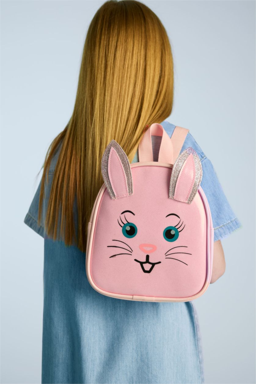 Kız Çocuk - Genç Kız Pembe Kız Çocuk Baskılı Sırt Çantası