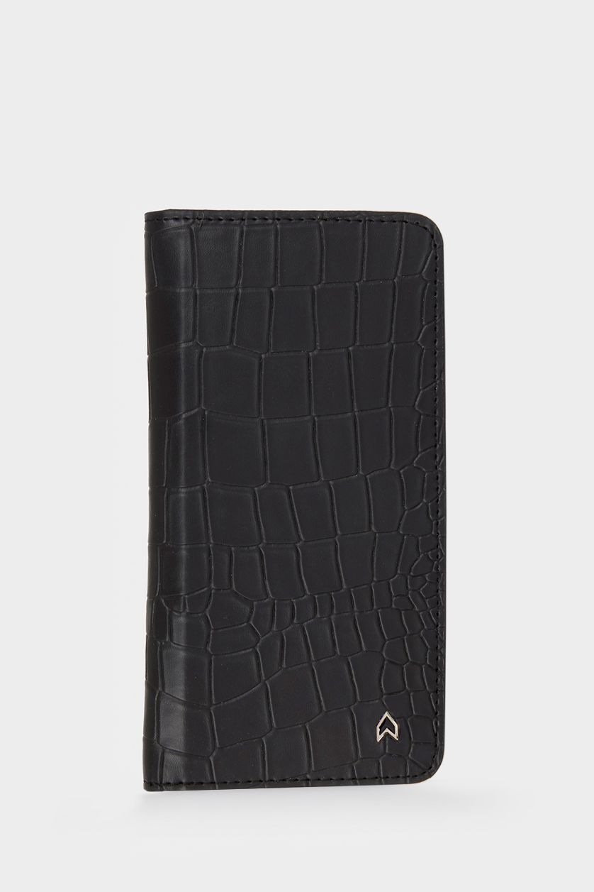 Erkek Siyah AtolyeWolf x DeFacto Erkek Kroko Desenli Suni Deri Cüzdan