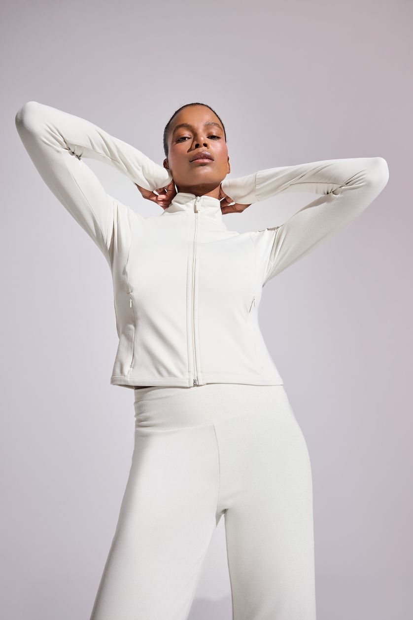 Kadın Taş Slim Fit Dar Kesim Dik Yaka İçi Yumuşak Tüylü Fermuarlı Hırka