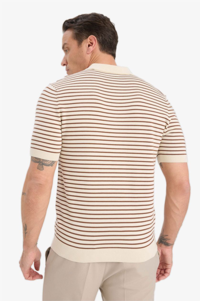 Ерлер Қоңыр поло жаға трикотаж Поло 