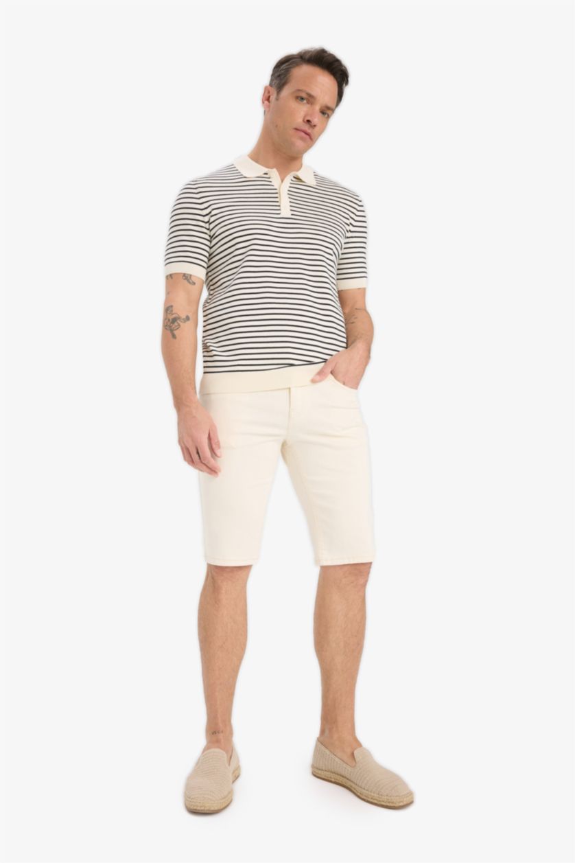 Man Black Standard Fit Knitwear Short Sleeve Polo T-Shirt