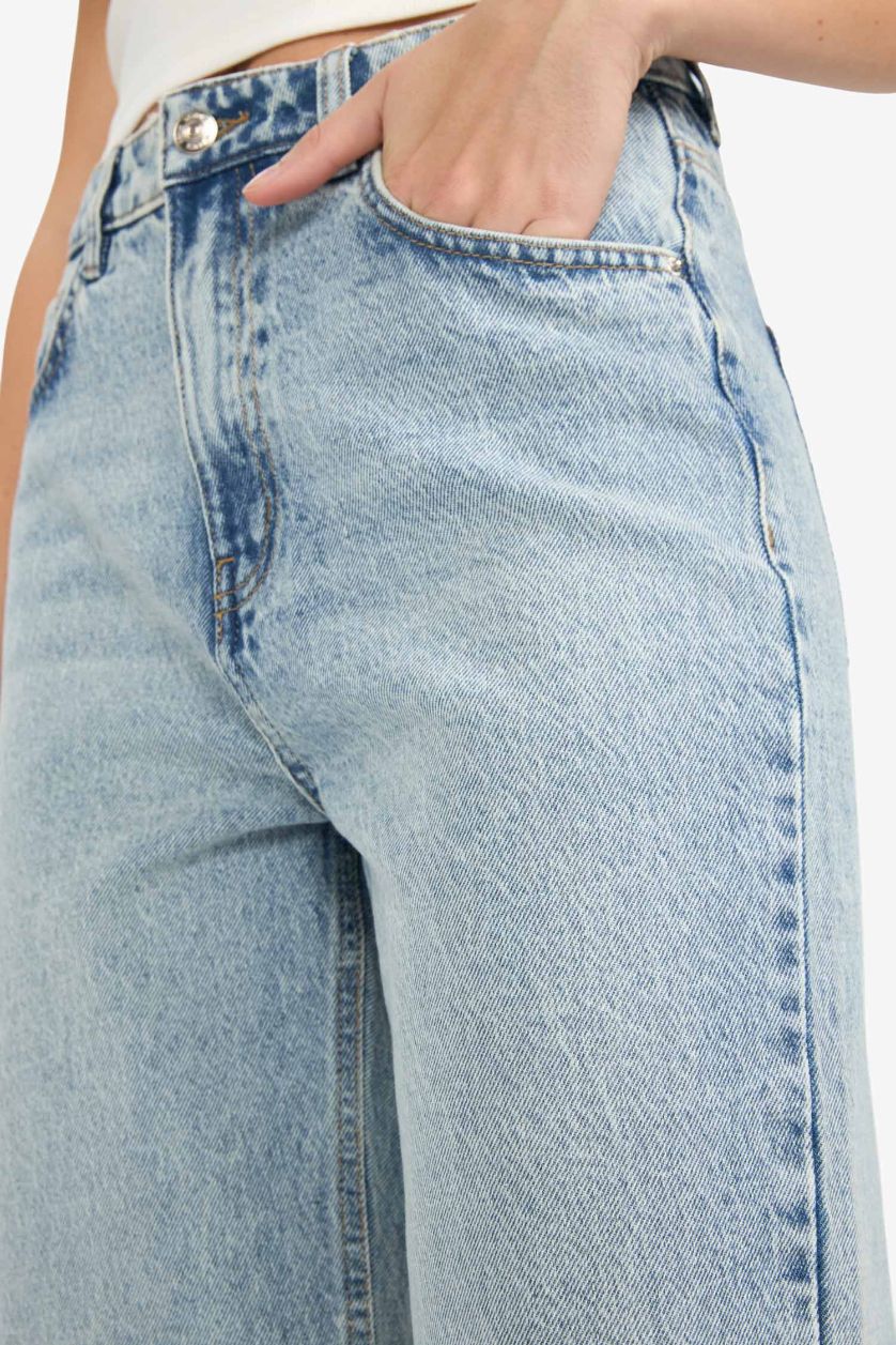 WOMAN Light Indigo Regular Hem Denim High Waist 90's Trousers