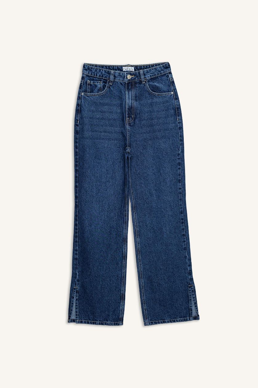WOMAN Dark Blue 90s High-Waist Wide-Leg Jeans