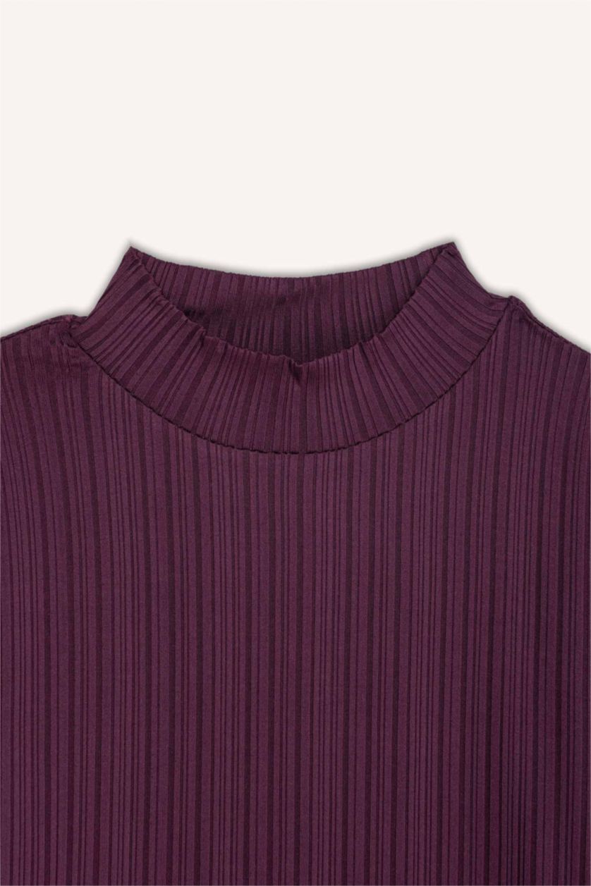 WOMAN Rose Regular Fit Half Turtleneck Ribbed Camisole T-Shirt