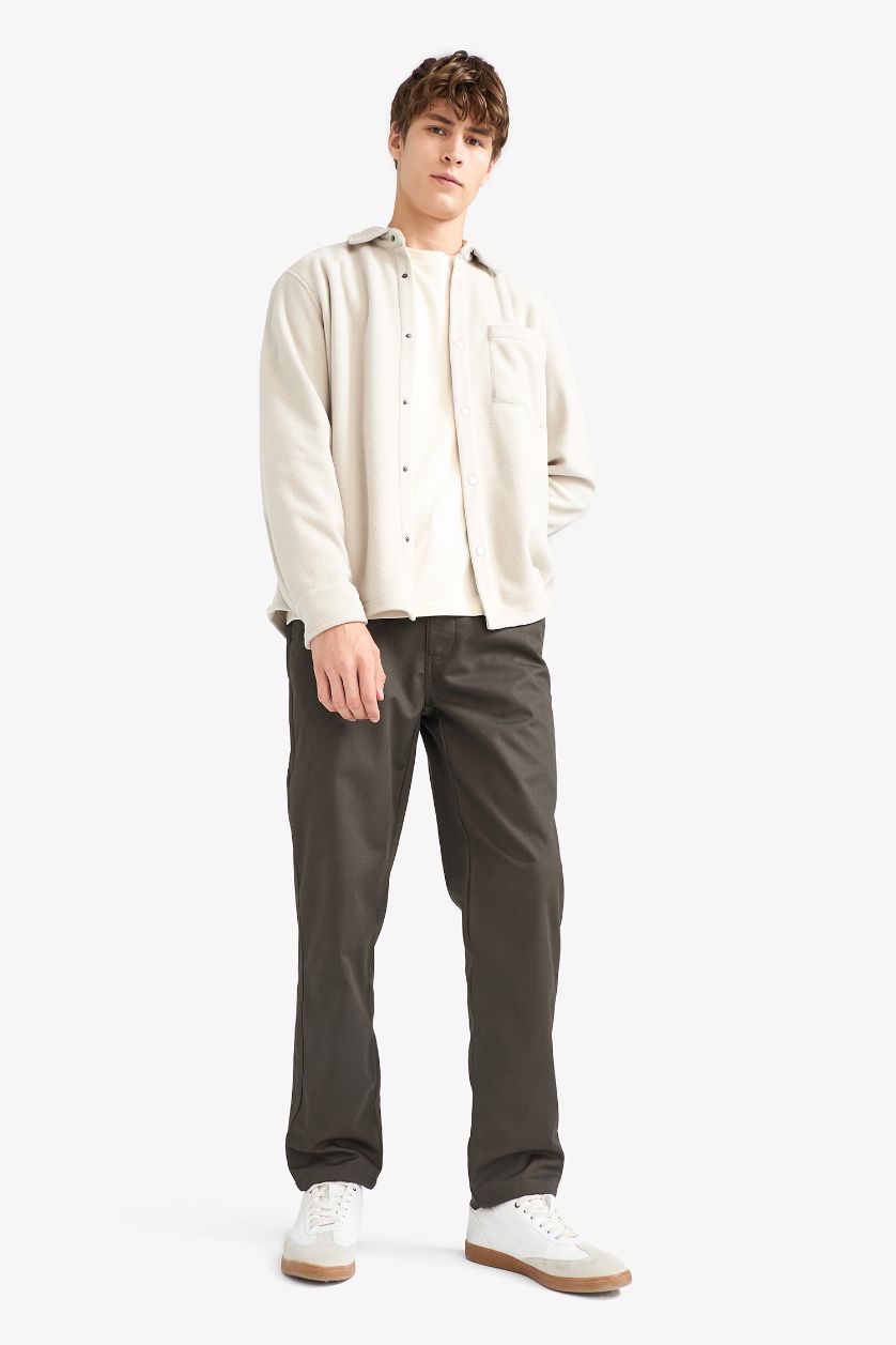 Мужчины Хаки Брюки Jogger Fit с карманами