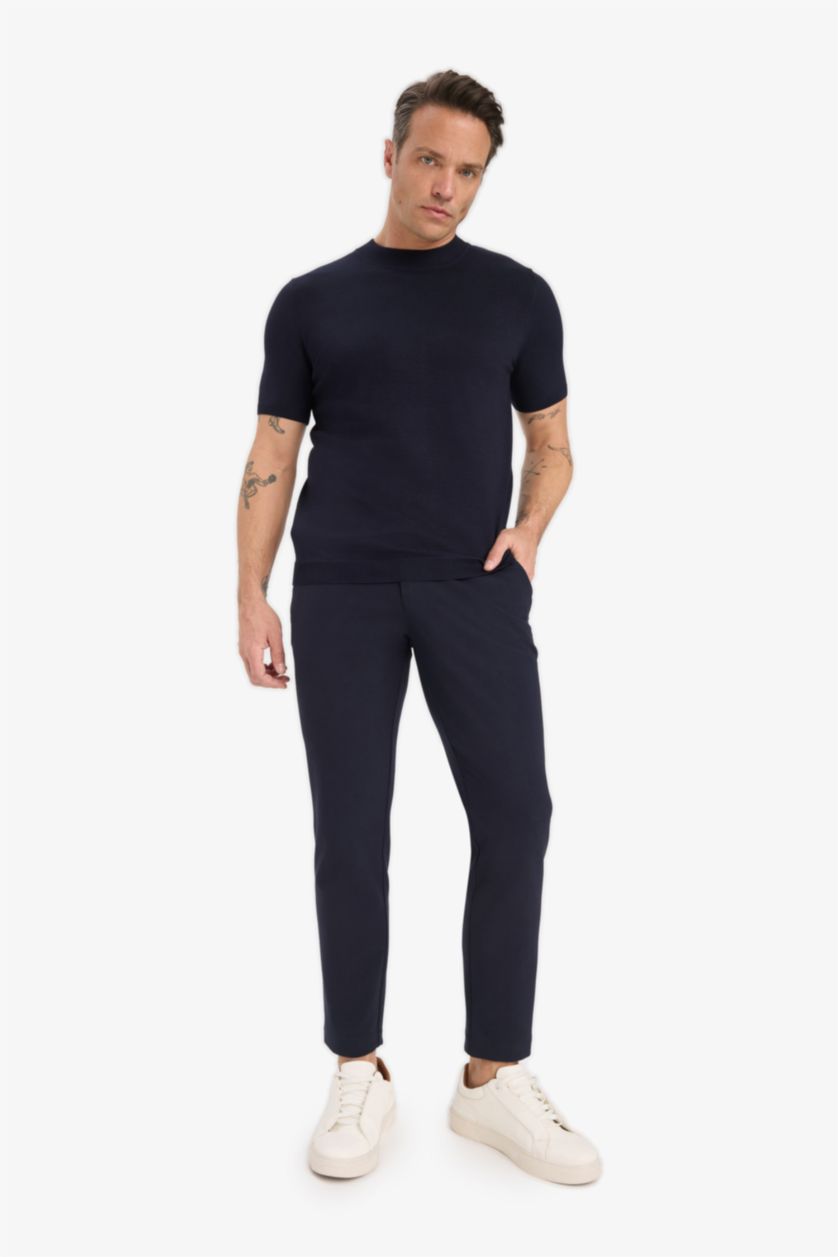 HOMME Marin Coupe standard Tricot T-shirt à manches courtes