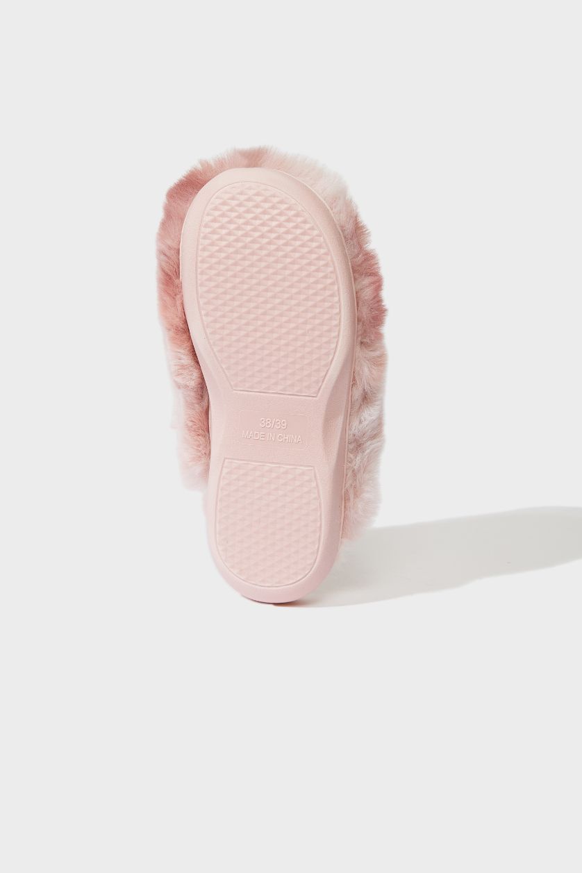 Kadın Pembe Kadın Pelüş Düz Taban Ev Terliği