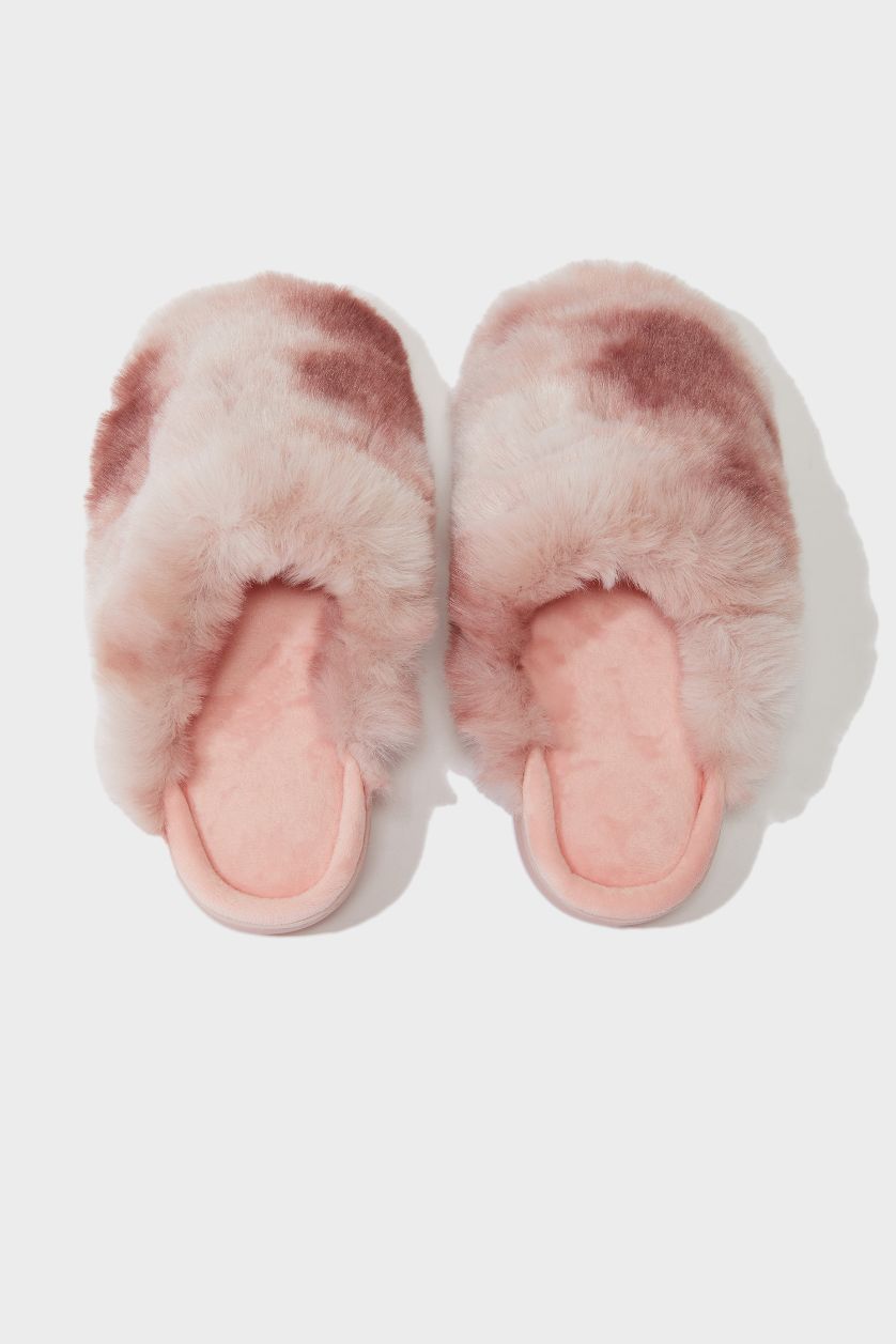 Kadın Pembe Kadın Pelüş Düz Taban Ev Terliği