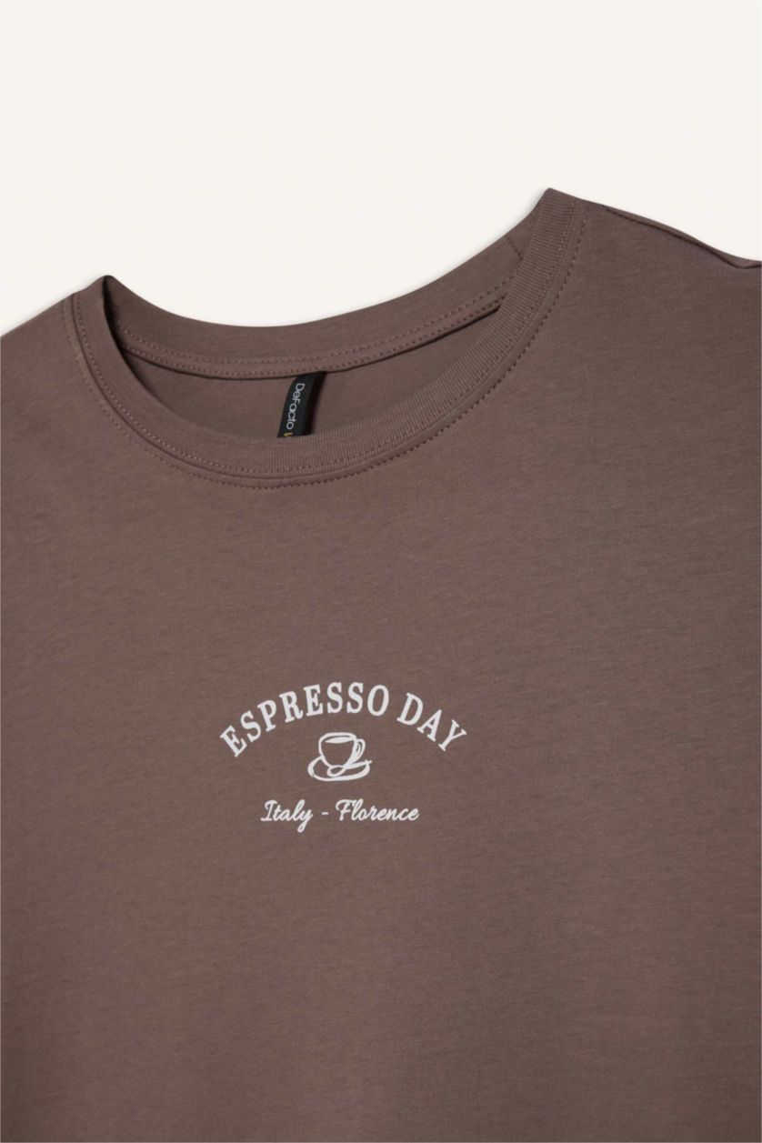 نساء بني فاتح تيشيرت نص ردن بطبعة شعار قصة مريحة