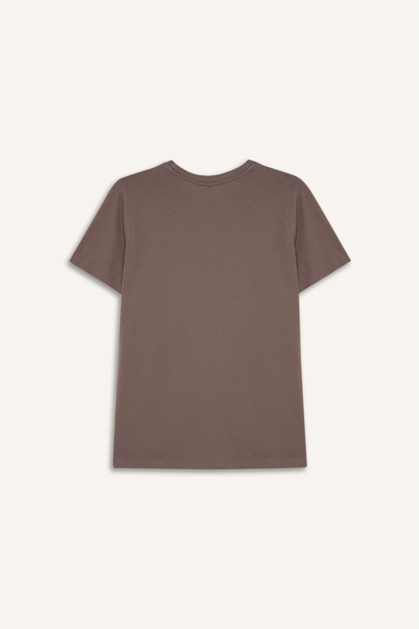 نساء بني فاتح تيشيرت نص ردن بطبعة شعار قصة مريحة