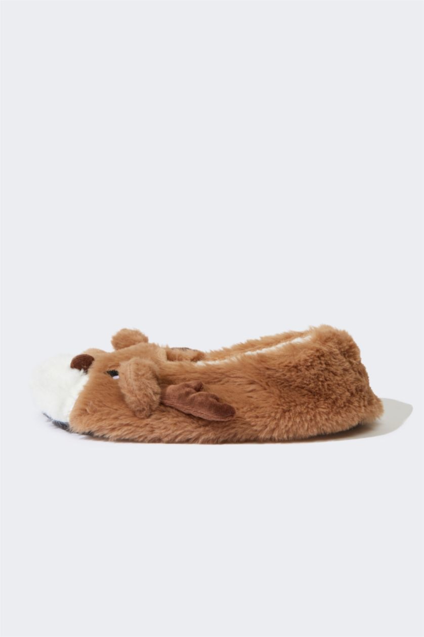 WOMAN Brown Woman Flat Sole Home Slippers