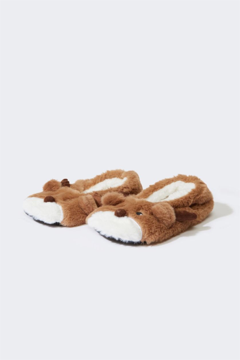 WOMAN Brown Woman Flat Sole Home Slippers