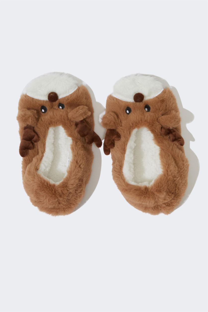 WOMAN Brown Woman Flat Sole Home Slippers