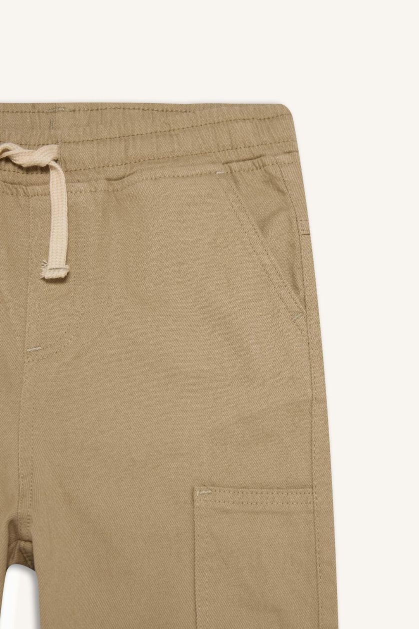 أولاد اللون الحجري سروال جبردين كارجو جوجر بجيب كارجو