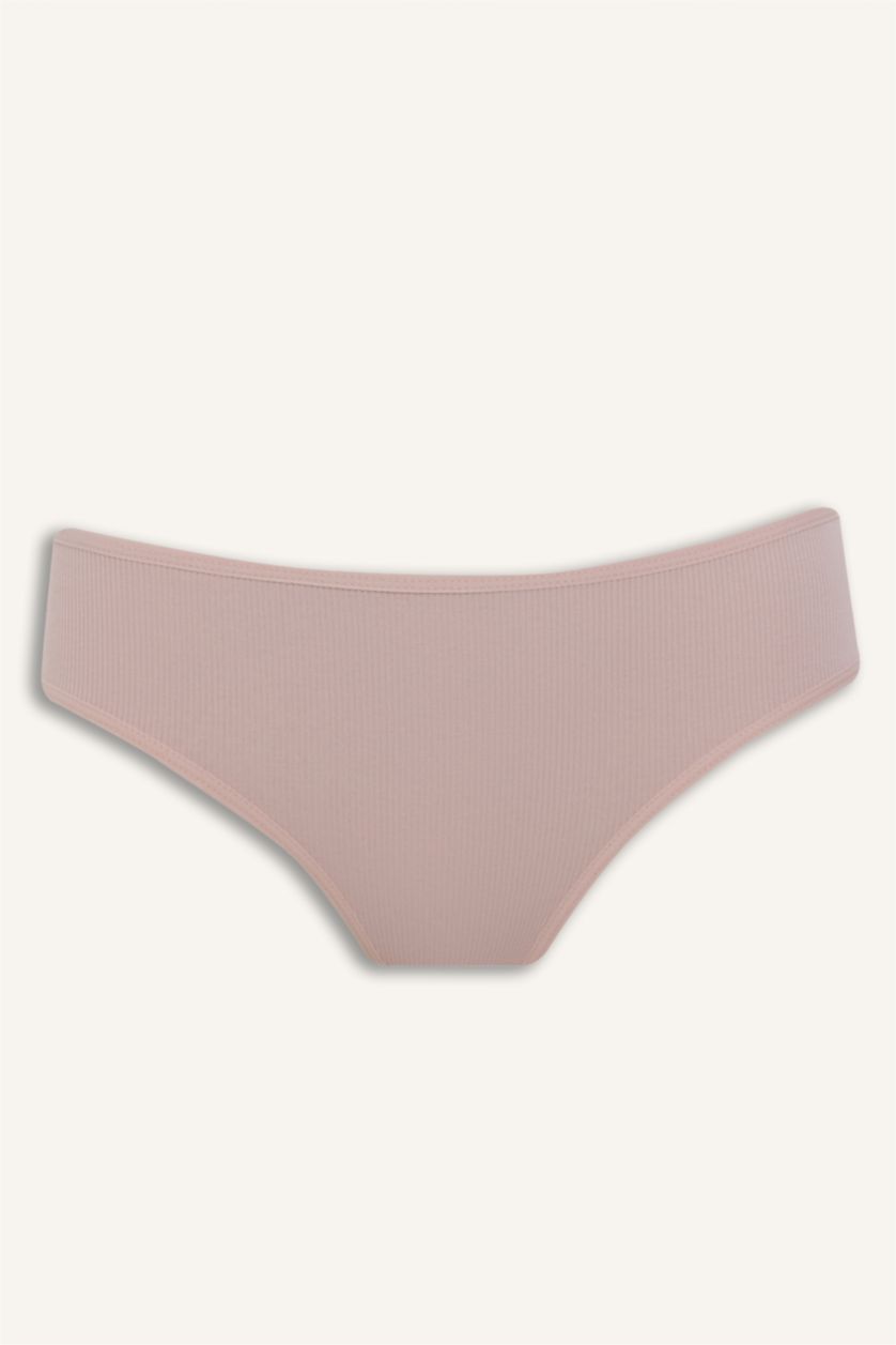 WOMAN Light Pink Ribbed 5 Piece Panties