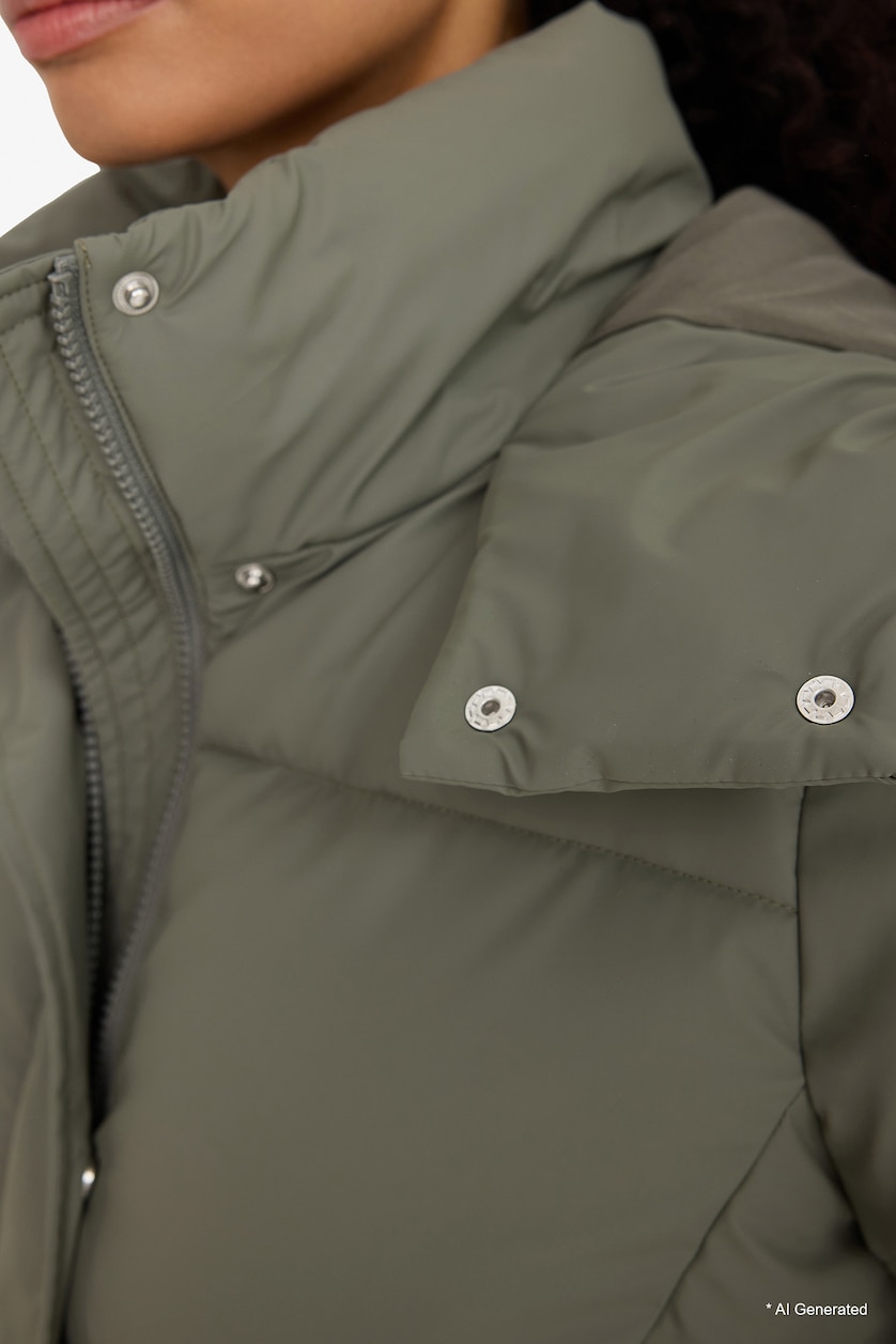 Woman Khaki Puffer Jacket