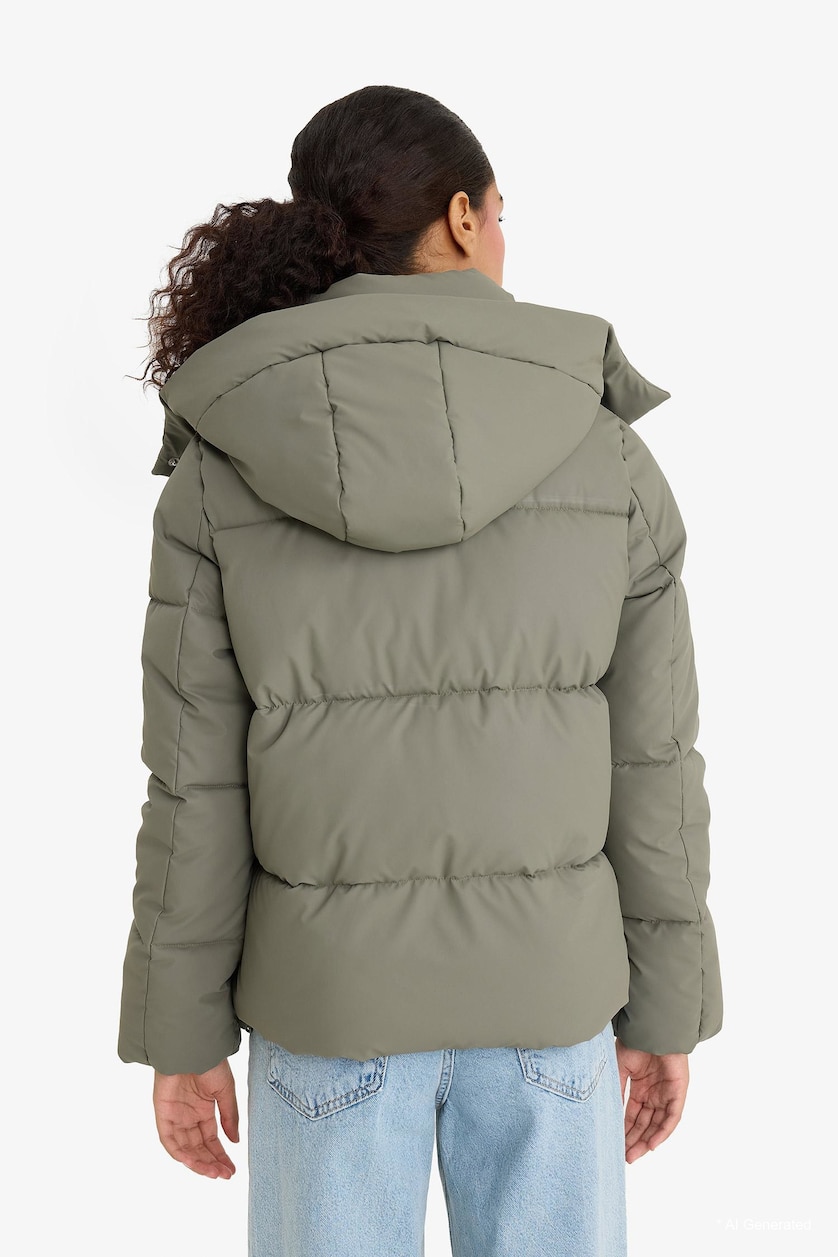 Woman Khaki Puffer Jacket