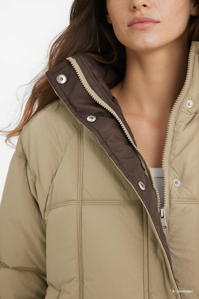 Woman Khaki Puffer Jacket