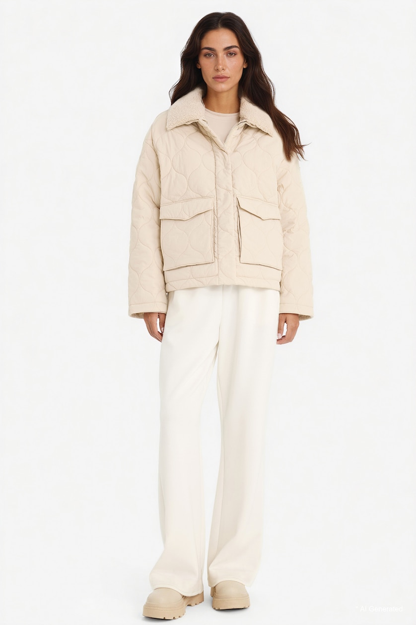 Woman Ecru Puffer Jacket