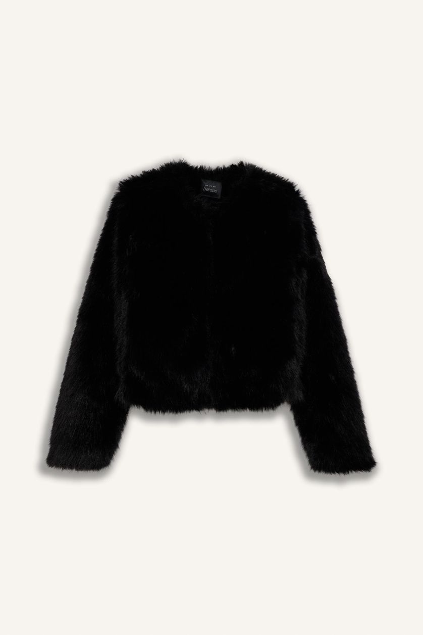 Женщины Черный Регулярный крой из искусственного меха