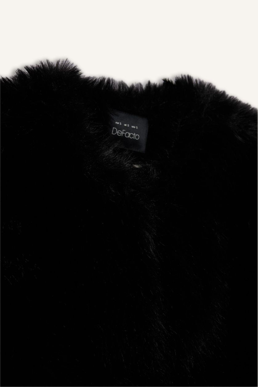 Женщины Черный Регулярный крой из искусственного меха