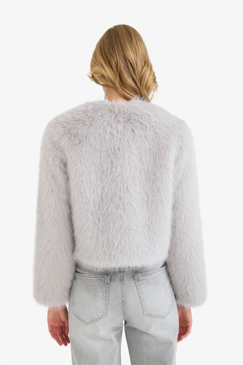 Kadın Gri Suni Kürk