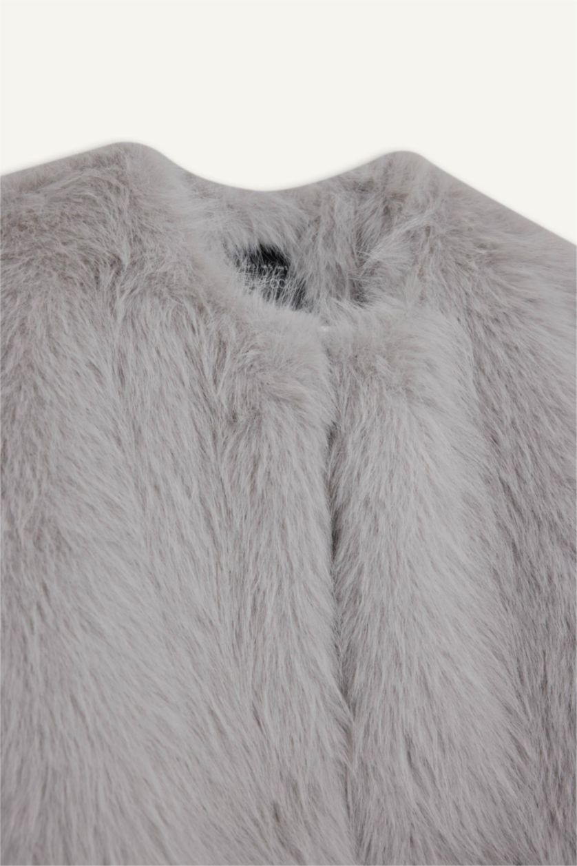 Kadın Gri Suni Kürk