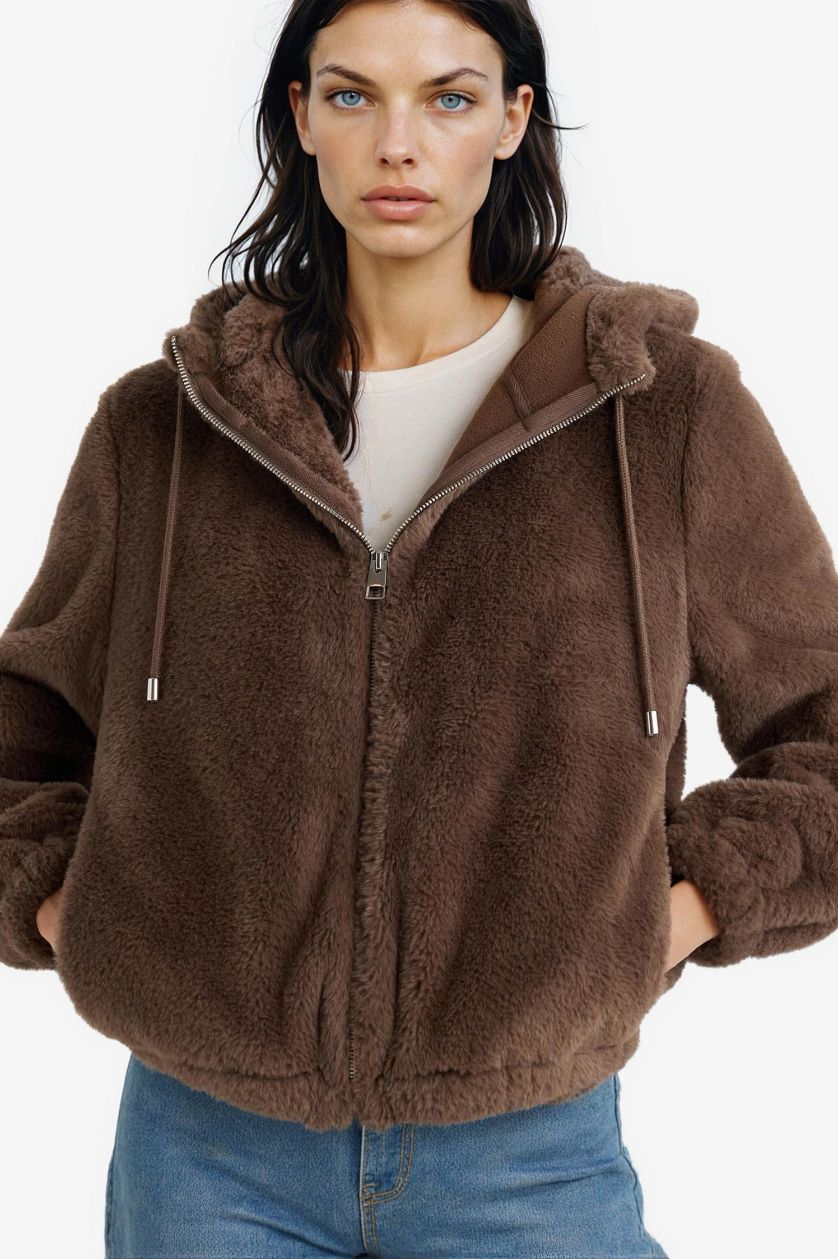 Woman Vison Regular Fit Fleece Lined Fur Faux Fur