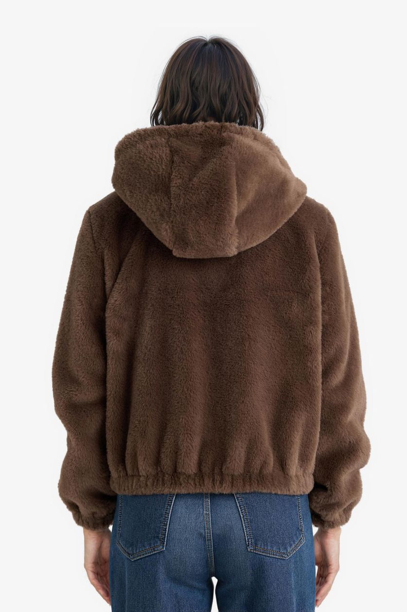 Woman Vison Regular Fit Fleece Lined Fur Faux Fur