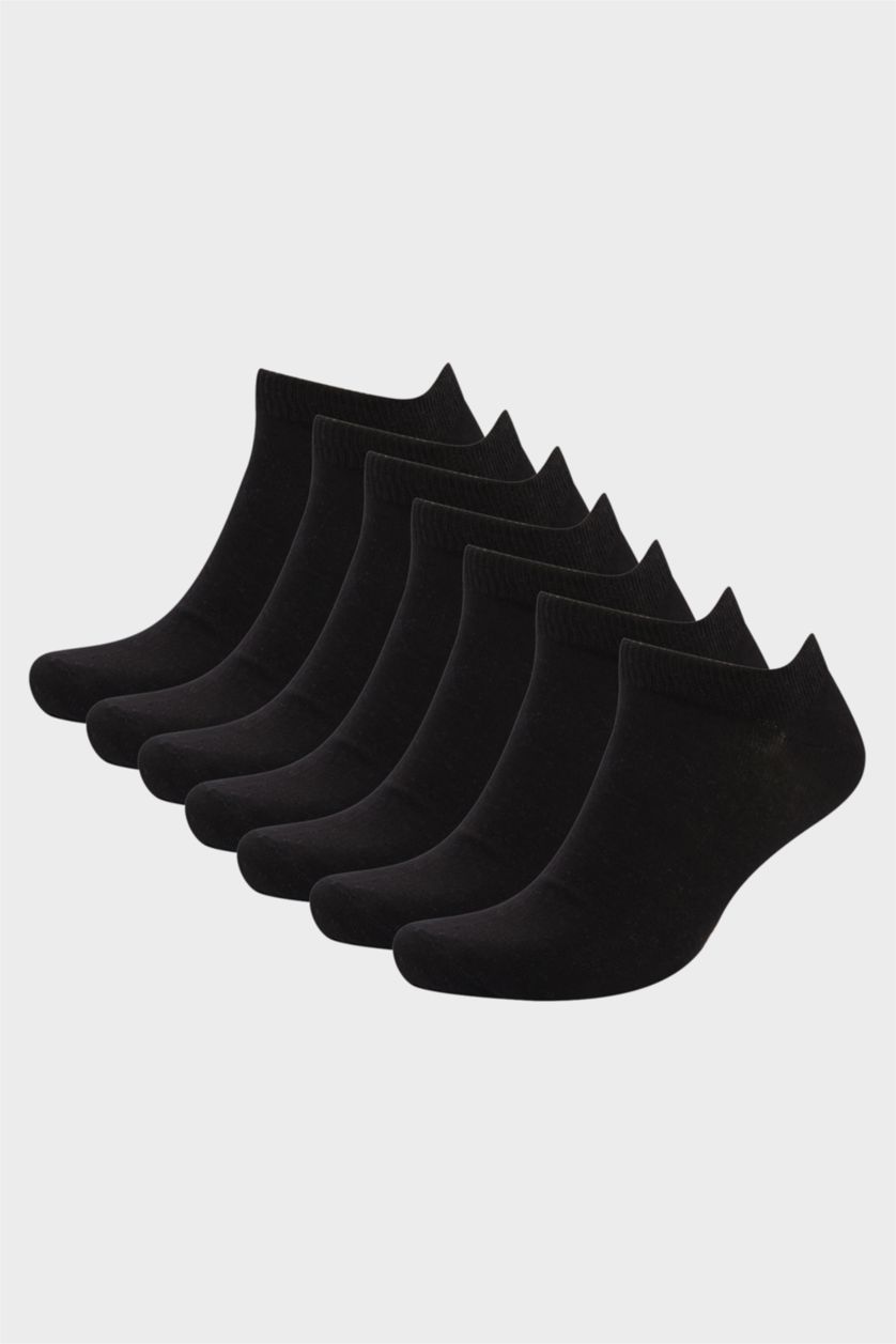 Erkek Siyah Erkek 7'li Pamuklu Patik Çorap