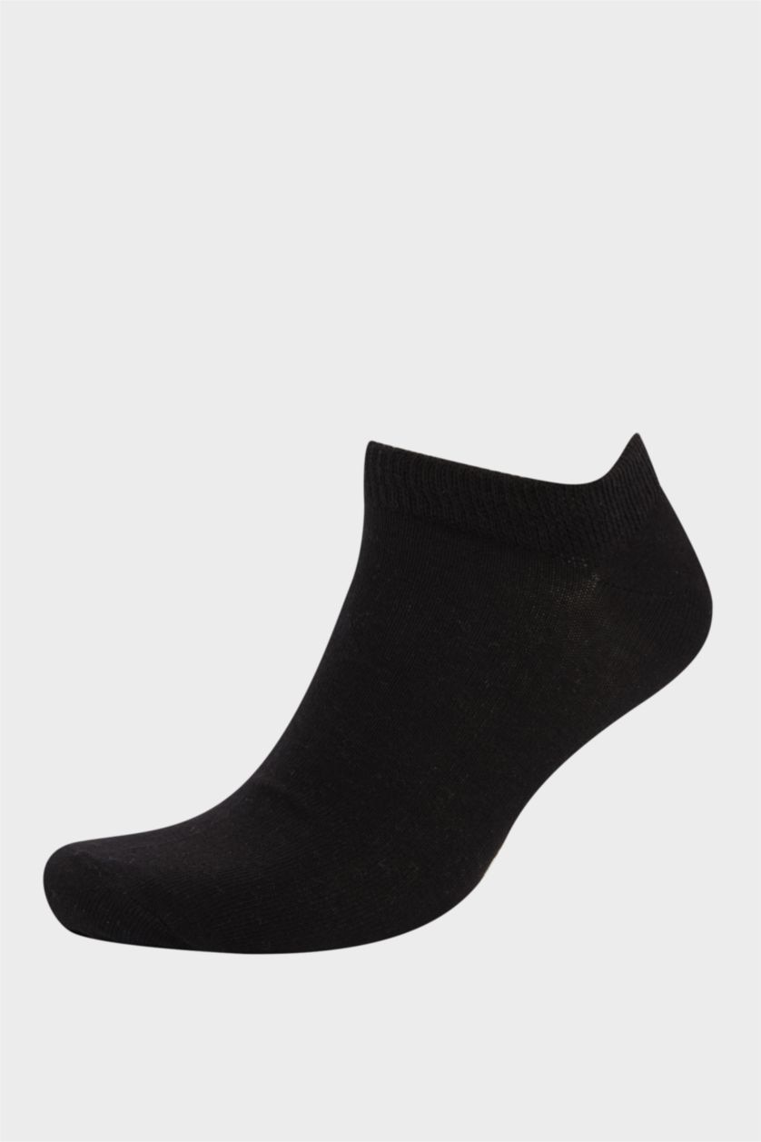 Erkek Siyah Erkek 7'li Pamuklu Patik Çorap