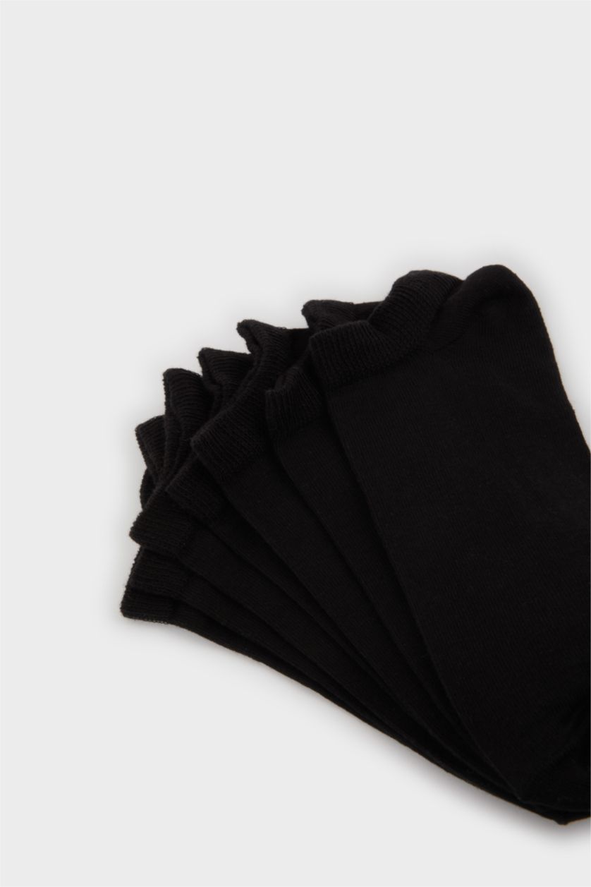 Erkek Siyah Erkek 7'li Pamuklu Patik Çorap