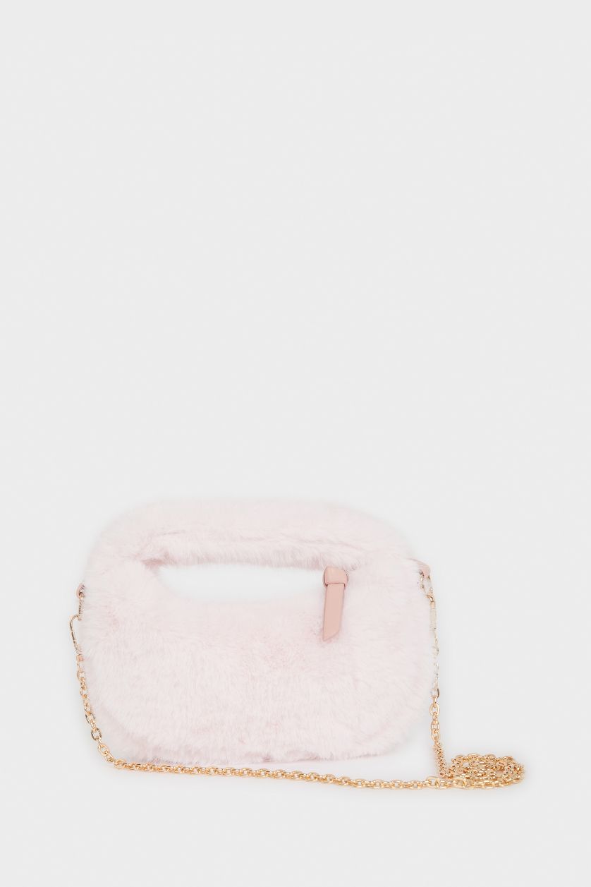 Kız Çocuk - Genç Kız Açık Pembe Pelüş Çapraz Çanta Kız Çocuk