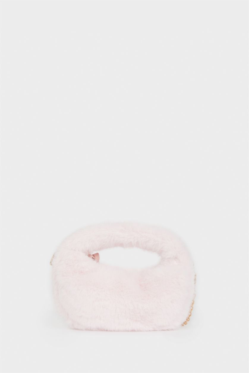 Kız Çocuk - Genç Kız Açık Pembe Pelüş Çapraz Çanta Kız Çocuk