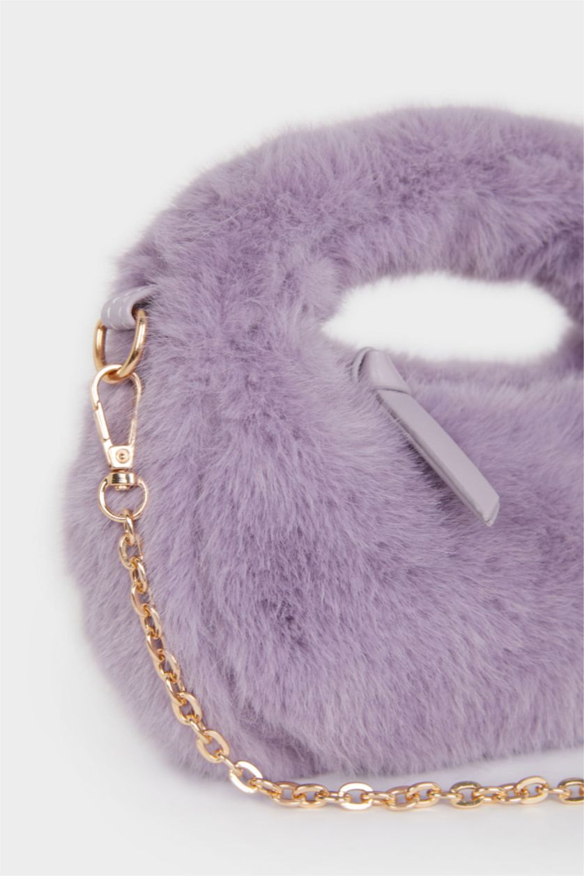 Kız Çocuk - Genç Kız Mor Pelüş Çapraz Çanta Kız Çocuk