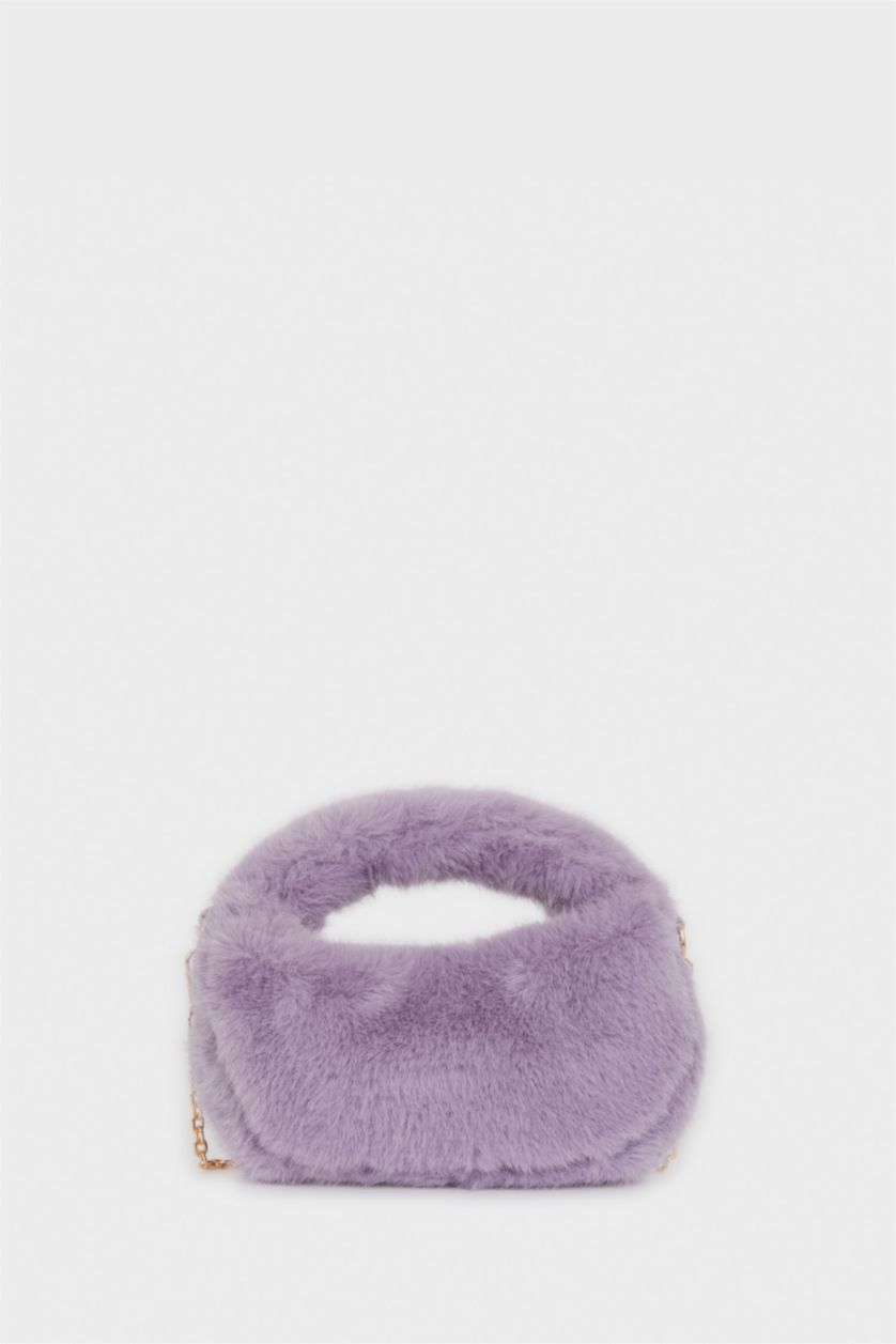 Kız Çocuk - Genç Kız Mor Pelüş Çapraz Çanta Kız Çocuk