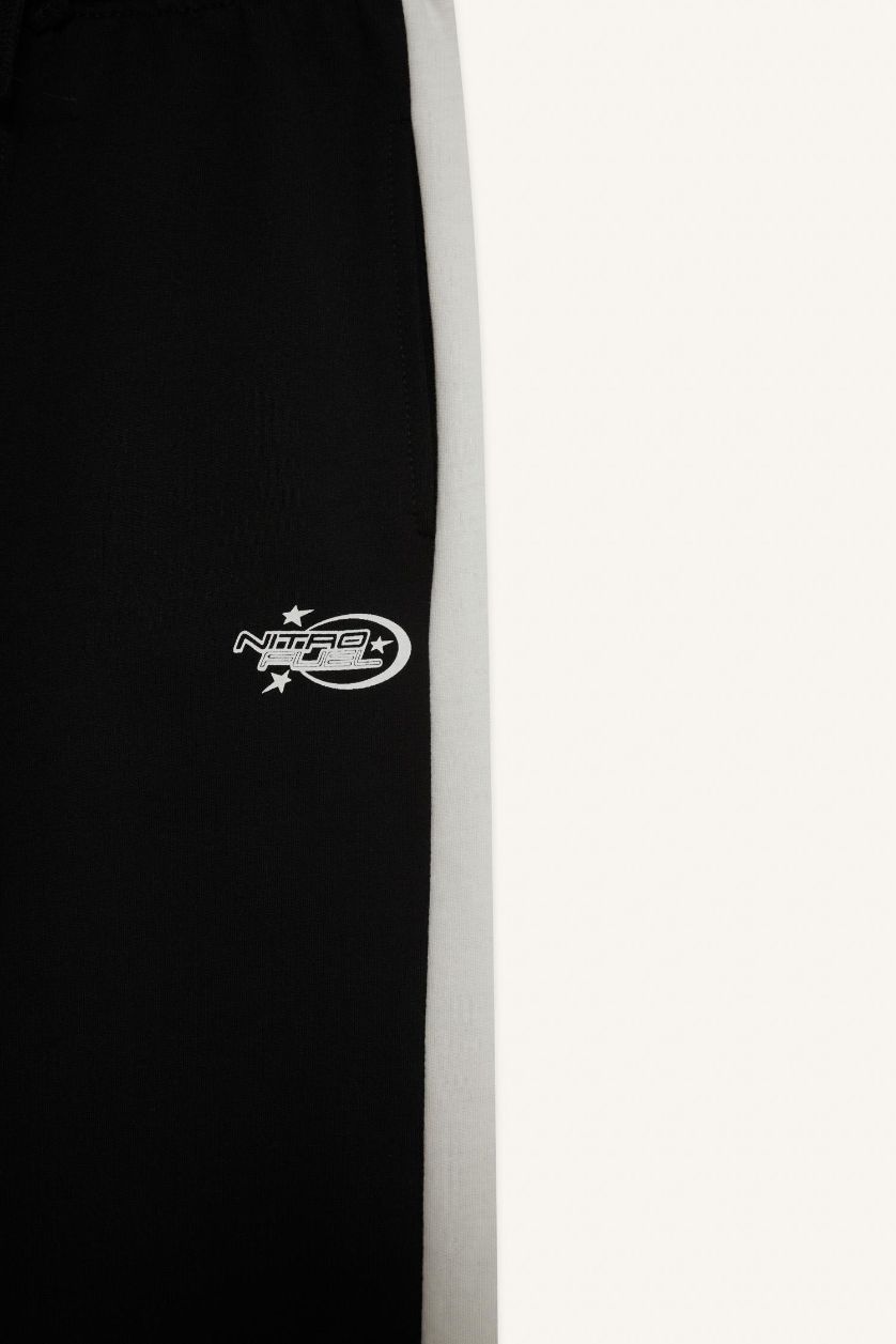 أولادي أسود بنطلون سويت بانتس جوجر اولادي قصة عادية وخصر مطاطي