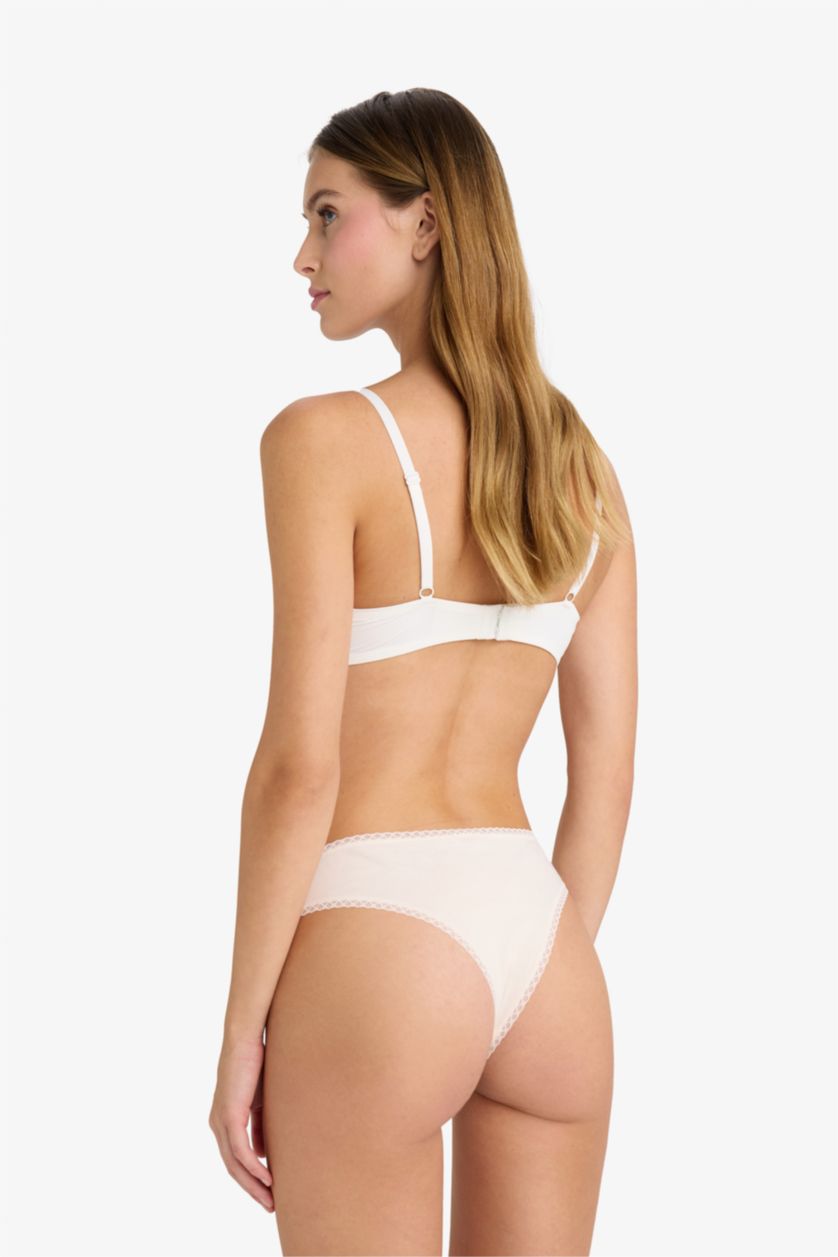 Kadın Mavi Dantel Detaylı 3'lü Brazilian Külot