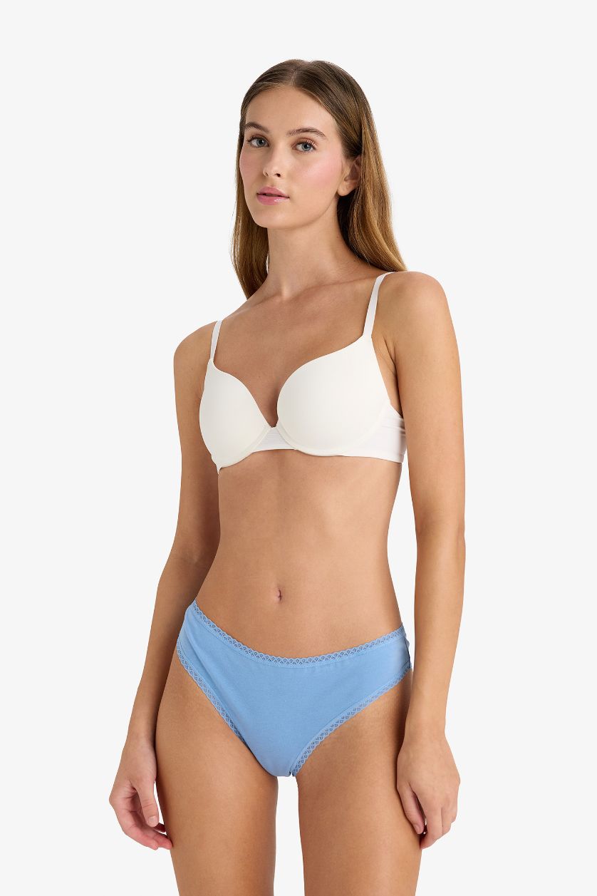 Kadın Mavi Dantel Detaylı 3'lü Brazilian Külot