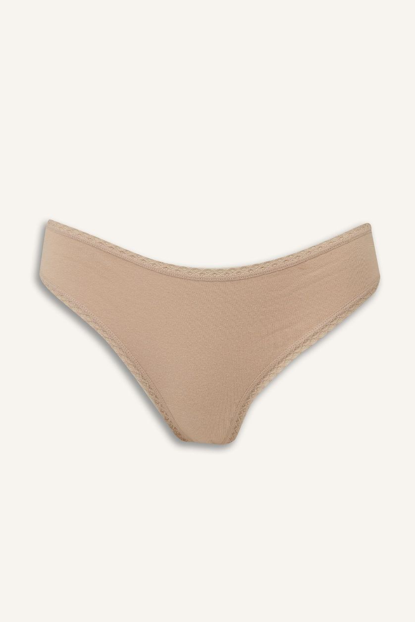 Kadın Mavi Dantel Detaylı 3'lü Brazilian Külot