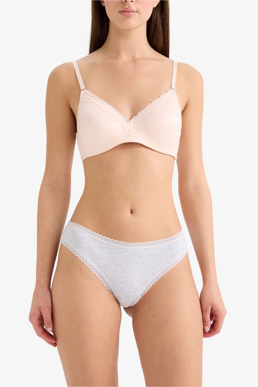 حريمي ميلانج رمادي كلوت برازيلي دانتيل- 3 قطع