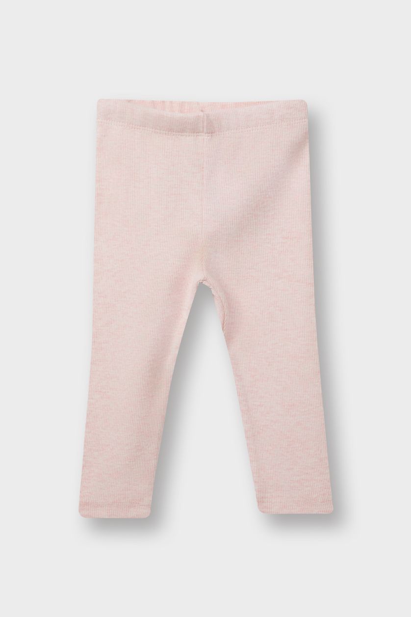 BABY GIRL Neon Pink Melange Banby Girl Ribbed Camisole 2 Piece Leggings