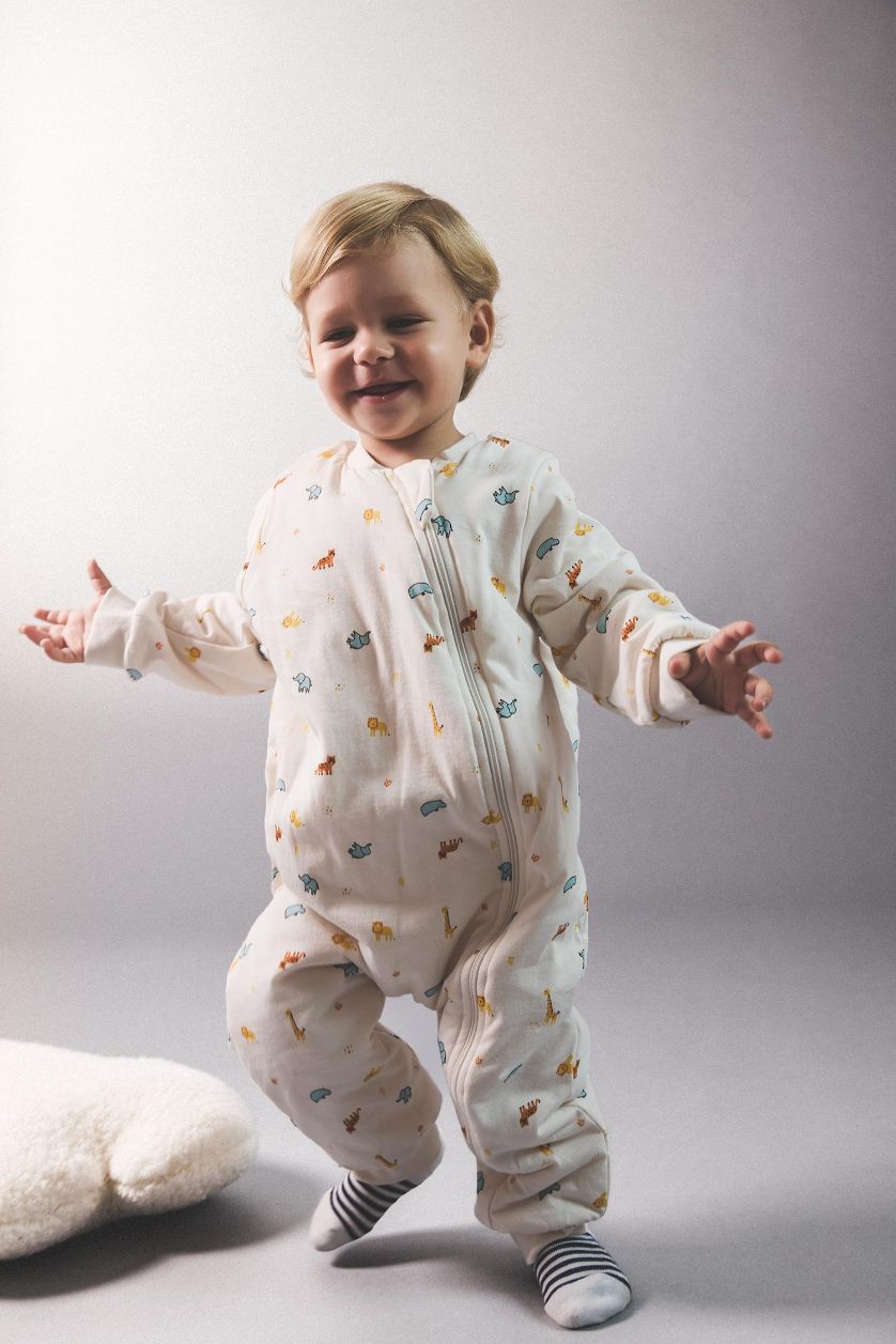 BÉBÉ GARÇON Écru Combinaison imprimée à manches longues pour nouveau-né garçon